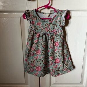 Floral Kids Dress in Pink and Green